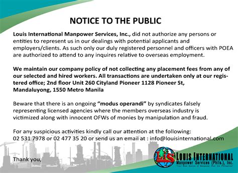 louis international manpower services inc|Louis International Manpower Services, Inc. .